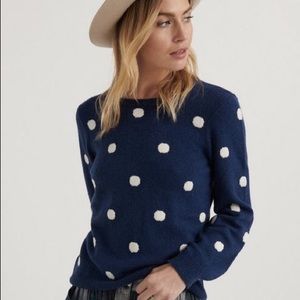 Lucky Brand polka dot tie back pullover sweater